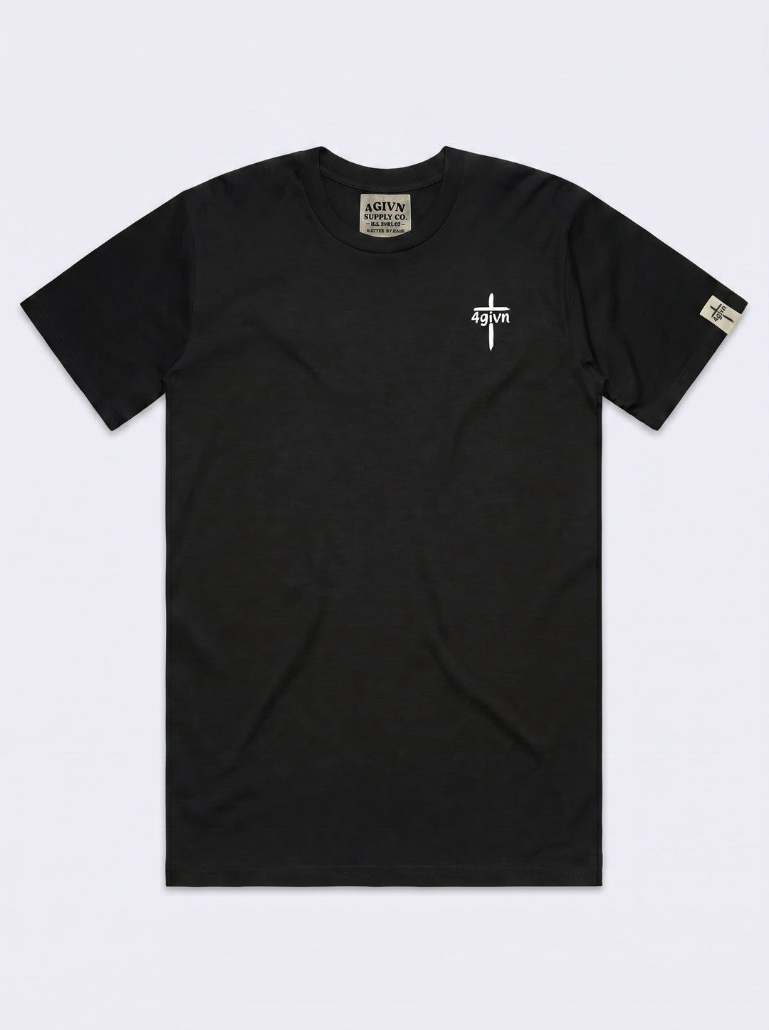 4GIVN Essential zwart T-shirt flat lay