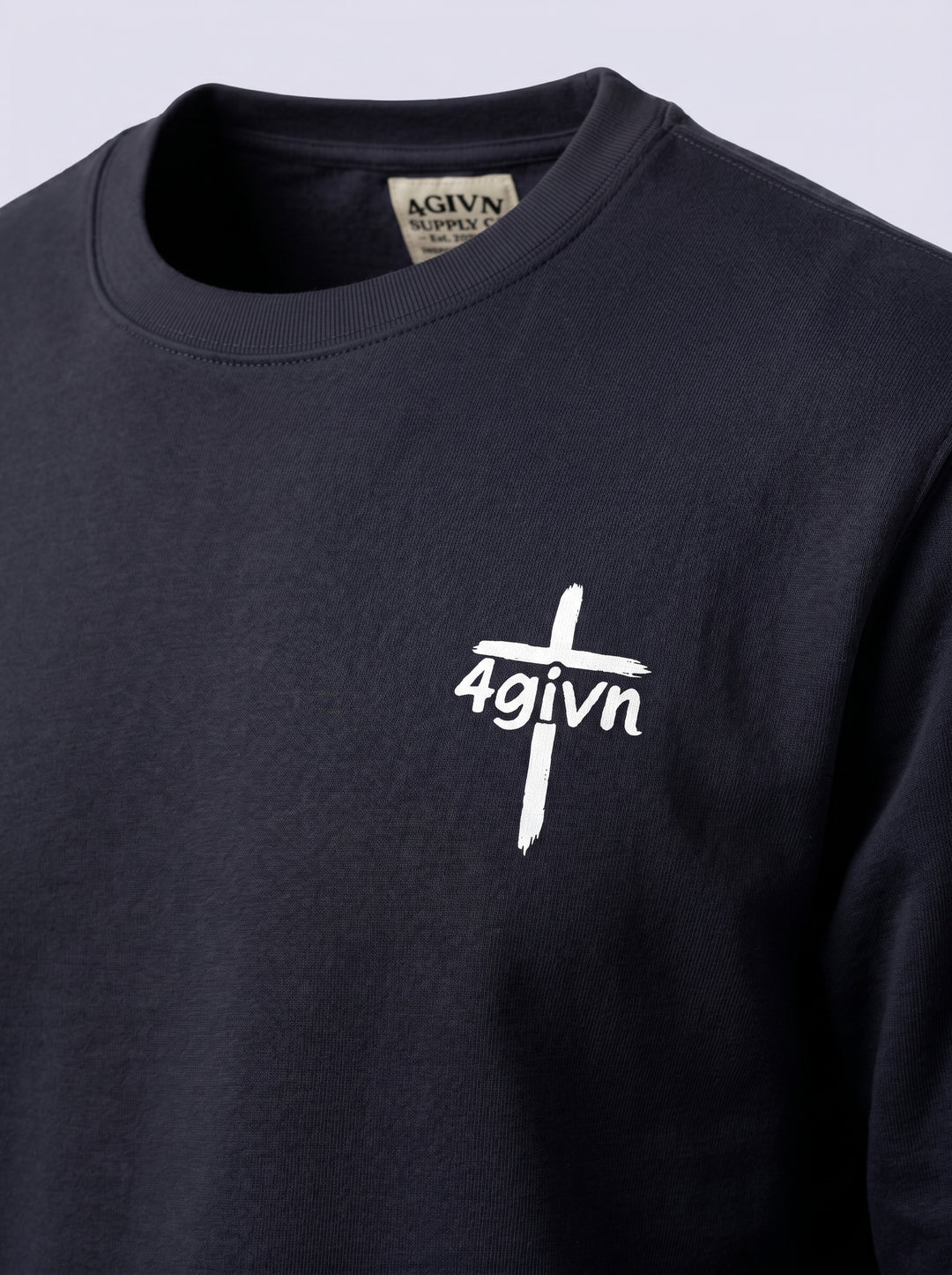 4GIVN Cross-logo detail op de borst, navy sweater